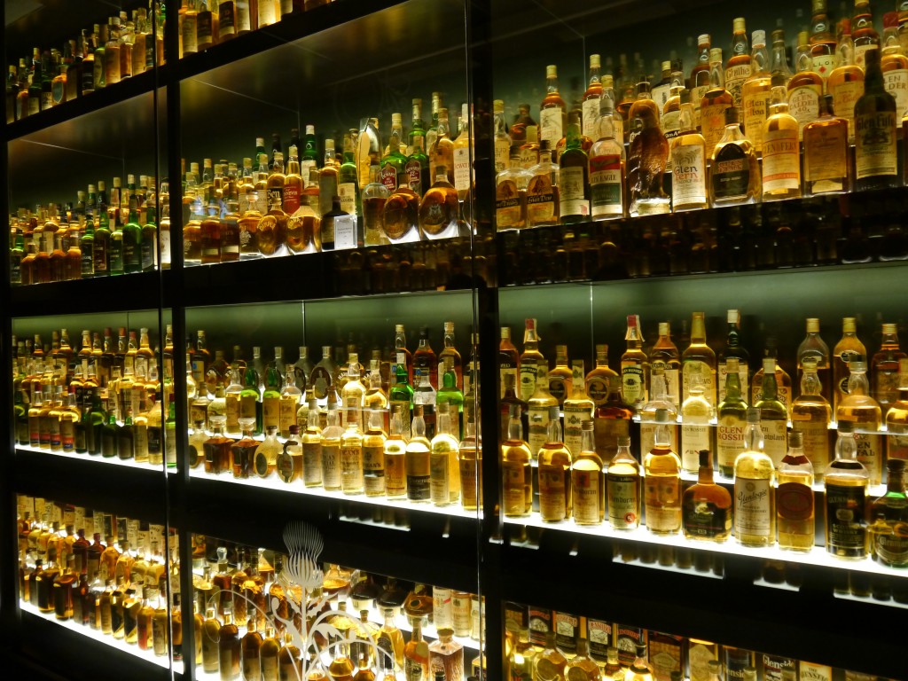 Just a fraction of the selection of whiskys at the Scotch Whisky Experience