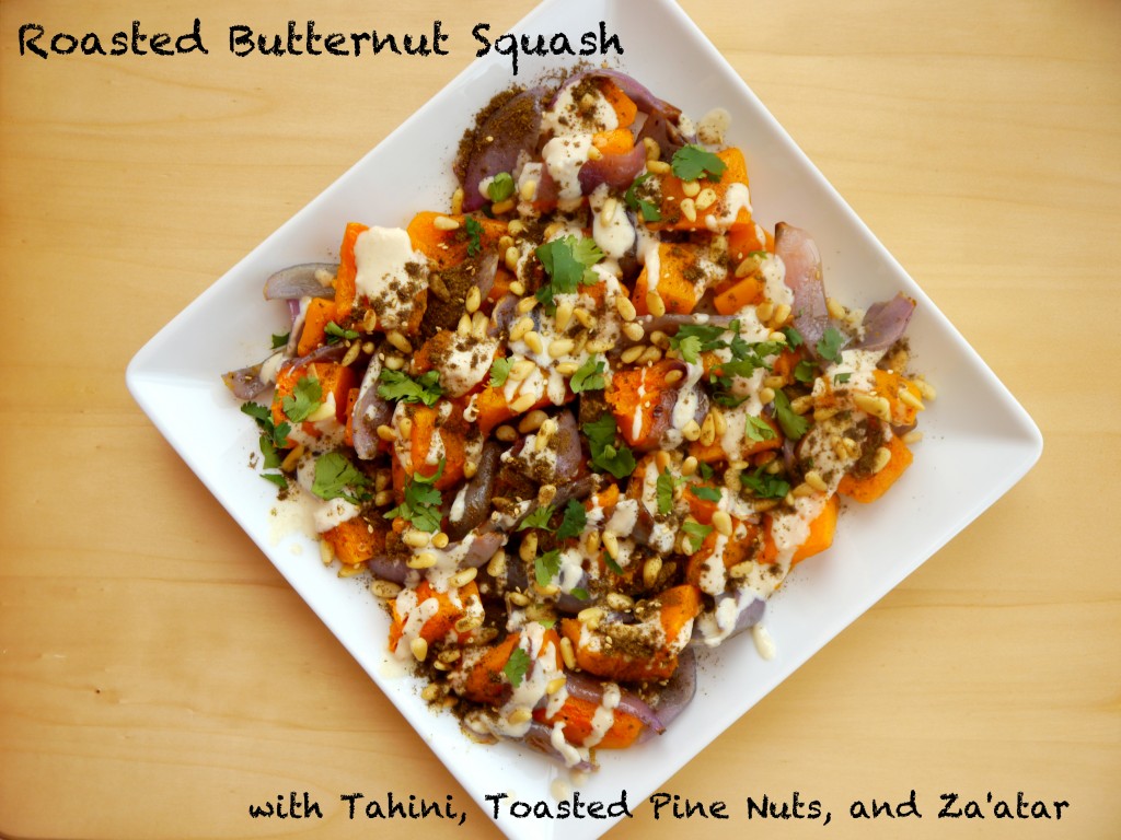 Roasted Butternut Squash with Tahini, Toasted Pine Nuts, and Za'atar 5 | www.mybaconwrappedlife.com