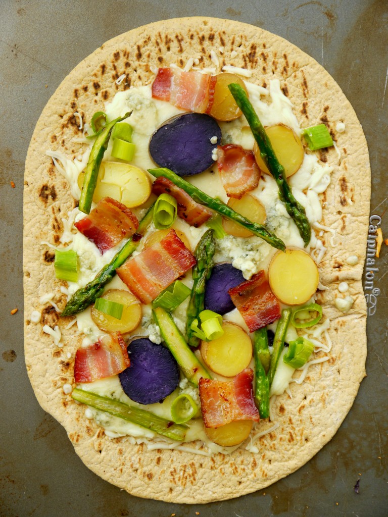 Asparagus and Fingerling Potato Flatbread Pizza 6 | www.mybaconwrappedlife.com