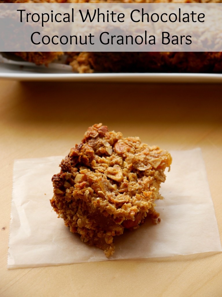 Tropical White Chocolate Coconut Granola Bars 7 | www.mybaconwrappedlife.com