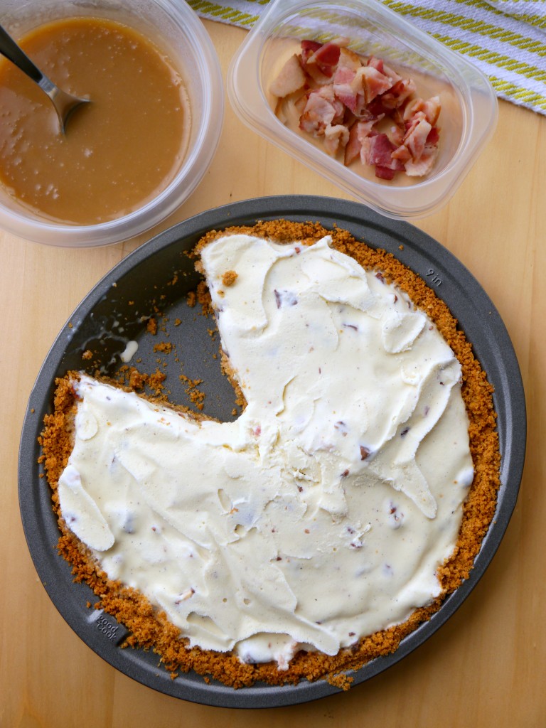 Salted Caramel Bacon Ice Cream Pie 3 | www.mybaconwrappedlife.com