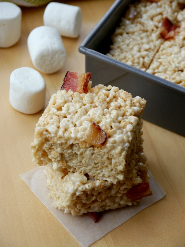 browned butter bacon rice krispies treats // my bacon-wrapped life