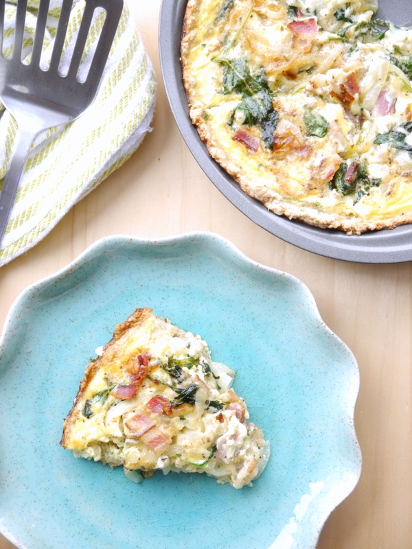 bacon, kale, and caramelized onion quiche with buttermilk oat crust // my bacon-wrapped life