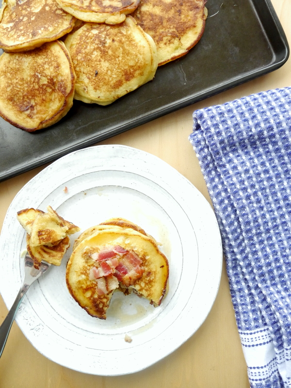 maple bacon ricotta pancakes // my bacon-wrapped life