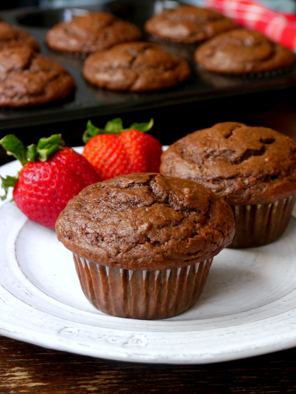 bakery style double chocolate muffins // my bacon-wrapped life