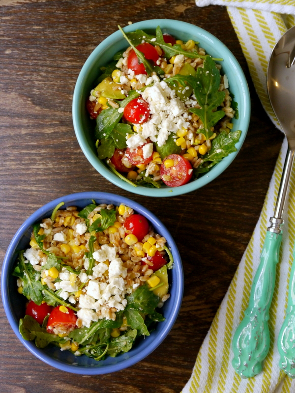 kitchen sink summer farro salad // my bacon-wrapped life