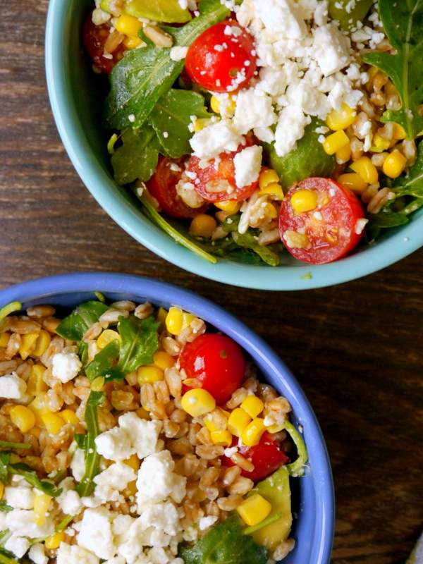 kitchen sink summer farro salad // my bacon-wrapped life