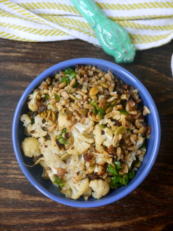 roasted cauliflower with farro, pumpkin seeds, and brown butter // my bacon-wrapped life