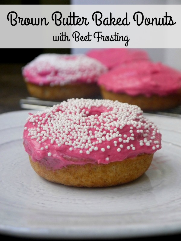 brown butter baked donuts with beet frosting // my bacon-wrapped life