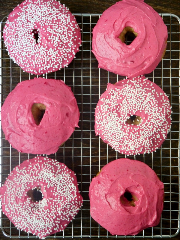 brown butter baked donuts with beet frosting // my bacon-wrapped life