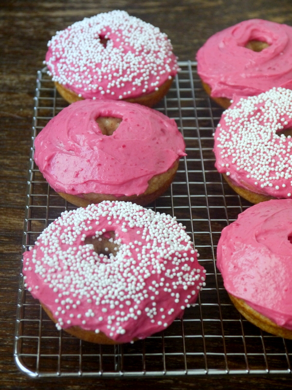 brown butter baked donuts with beet frosting // my bacon-wrapped life