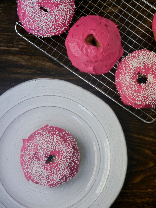 brown butter baked donuts with beet frosting // my bacon-wrapped life