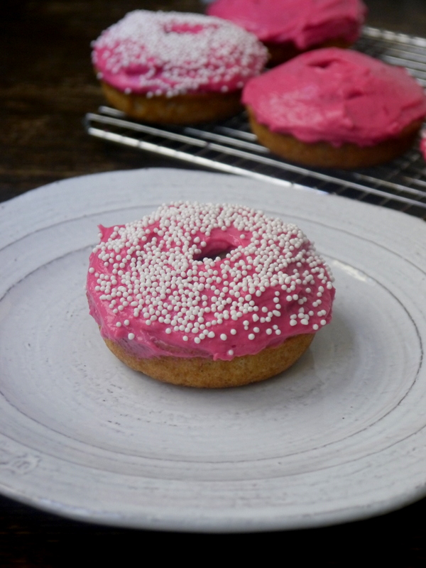 brown butter baked donuts with beet frosting // my bacon-wrapped life