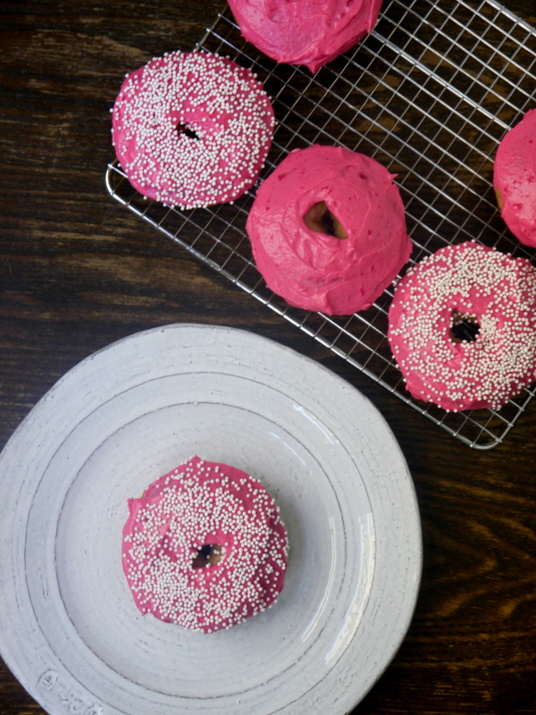 brown butter baked donuts with beet frosting // my bacon-wrapped life