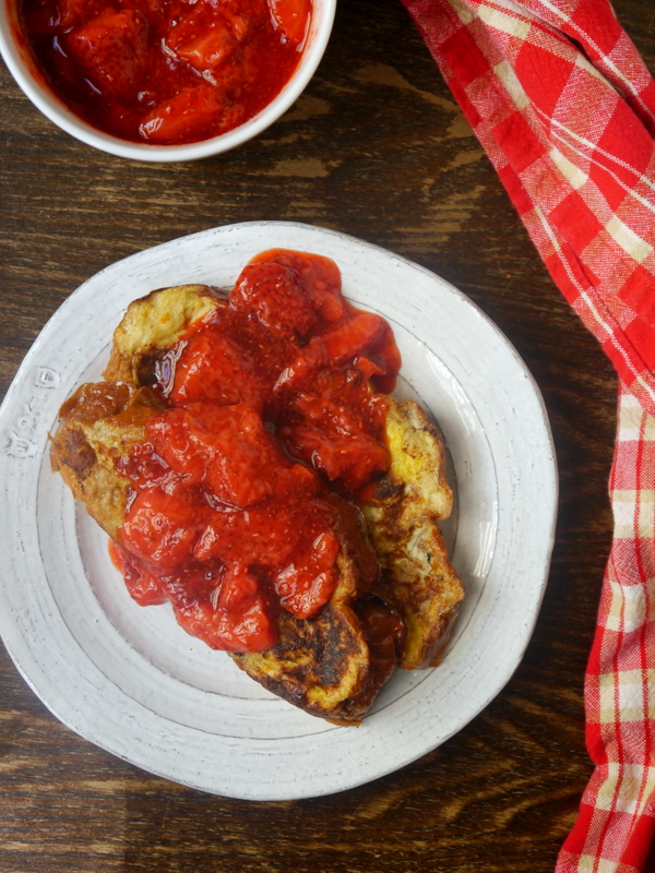 challah french toast with strawberry chia compote // my bacon-wrapped life