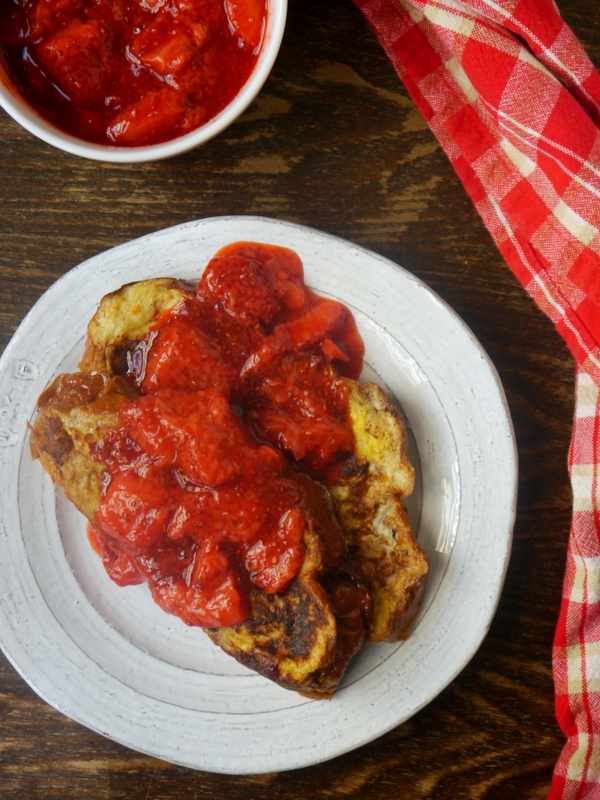 challah french toast with strawberry chia compote // my bacon-wrapped life