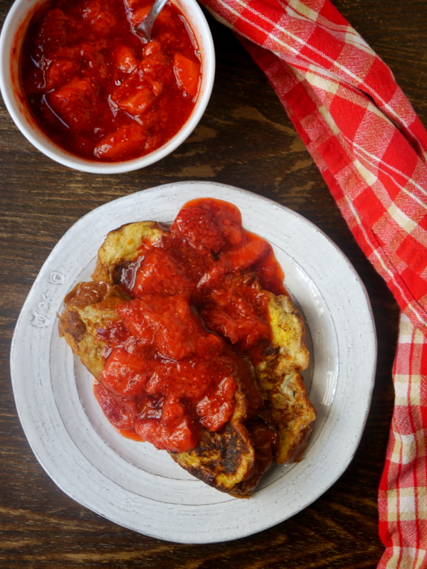 challah french toast with strawberry chia compote // my bacon-wrapped life