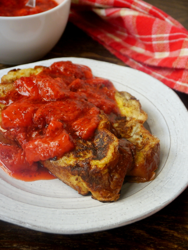 challah french toast with strawberry chia compote // my bacon-wrapped life