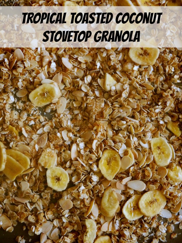 tropical toasted coconut stovetop granola // my bacon-wrapped life