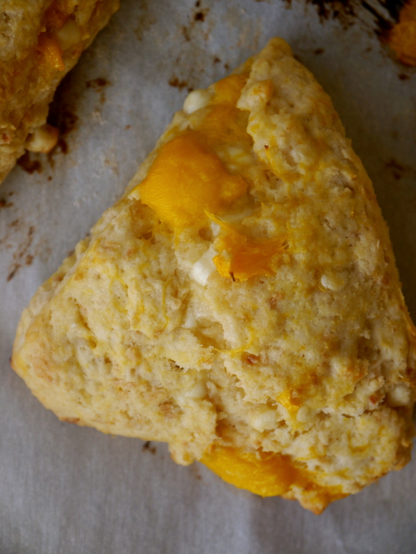 coconut mango white chocolate scones // my bacon-wrapped life