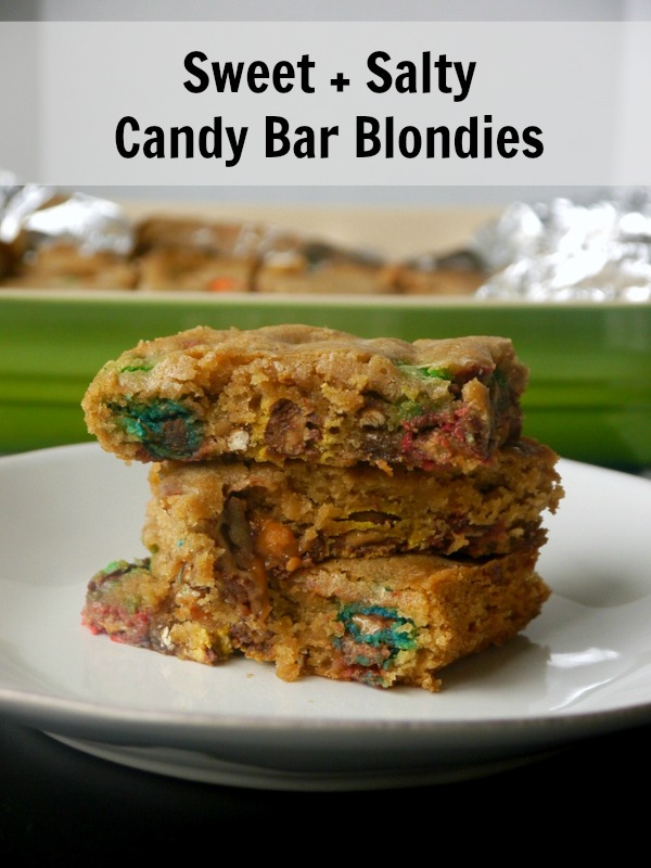sweet and salty candy bar blondies // my bacon-wrapped life